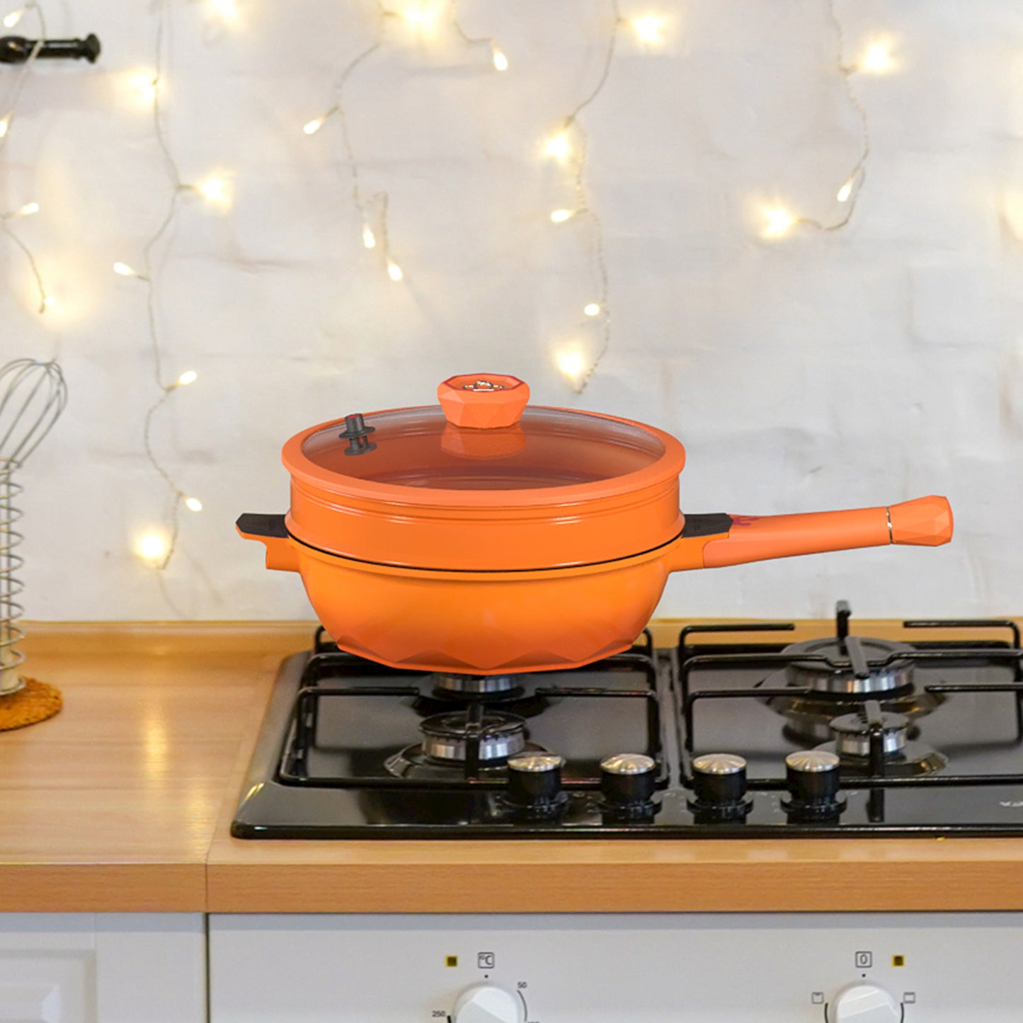 Large Nonstick Wok - 5 Quart Deep Pan with Lid and Steamer for Perfect Stir-Frying