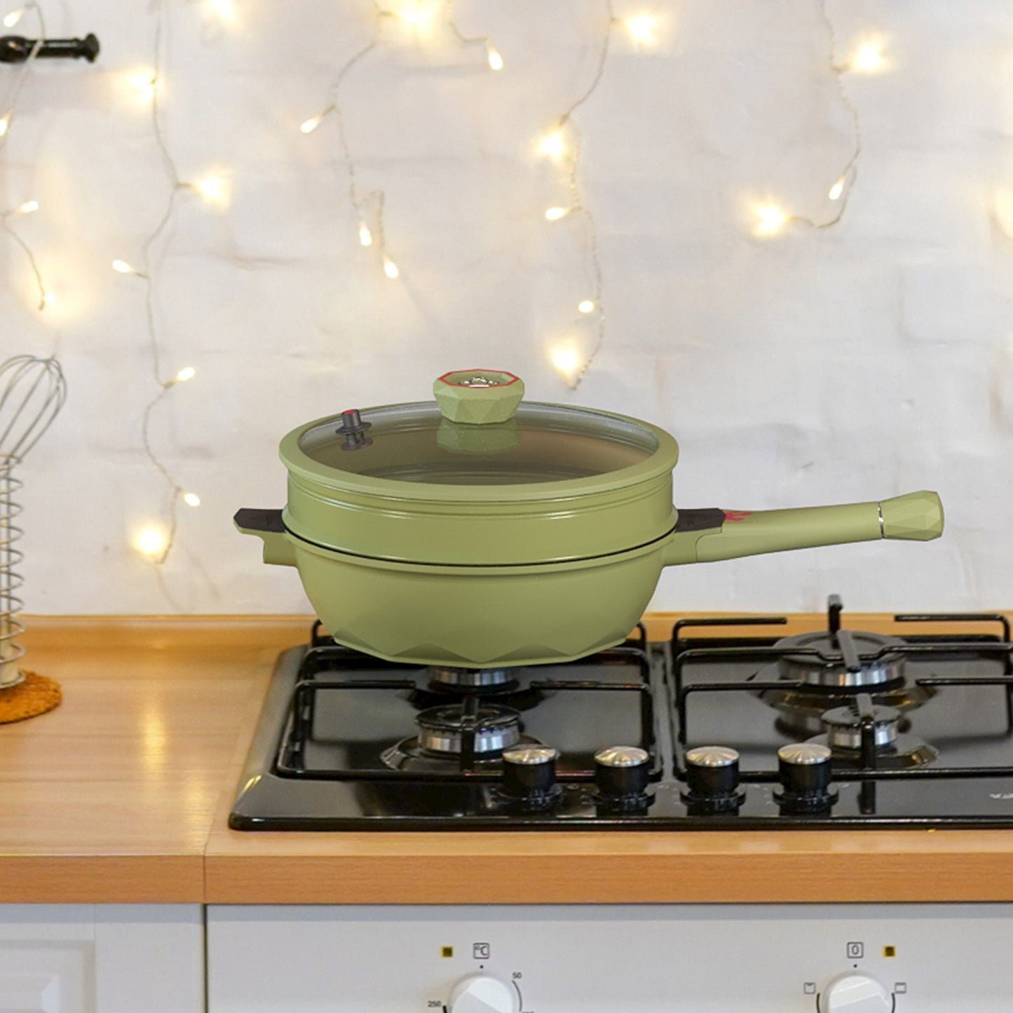 Large Nonstick Wok - 5 Quart Deep Pan with Lid and Steamer for Perfect Stir-Frying