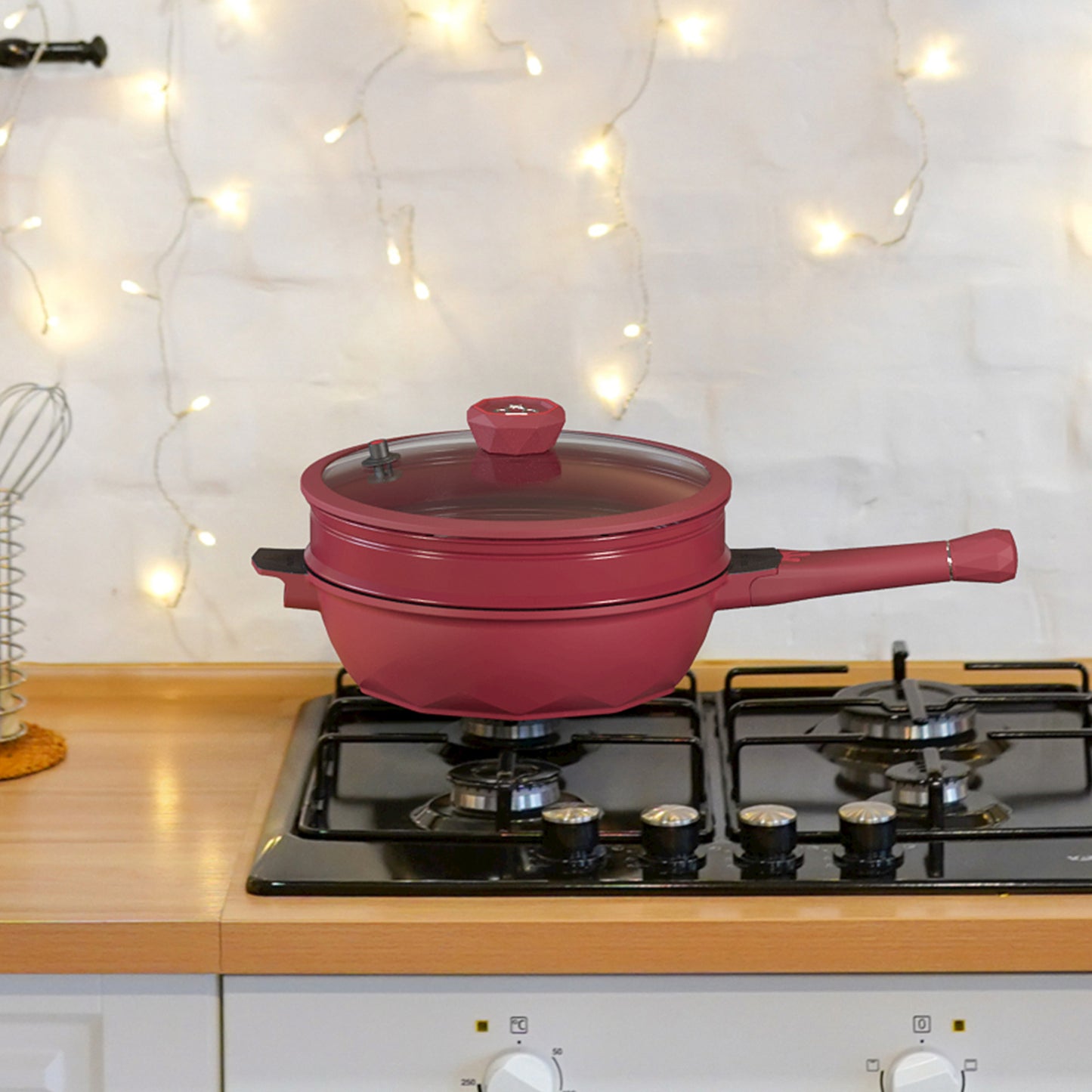 Large Nonstick Wok - 5 Quart Deep Pan with Lid and Steamer for Perfect Stir-Frying