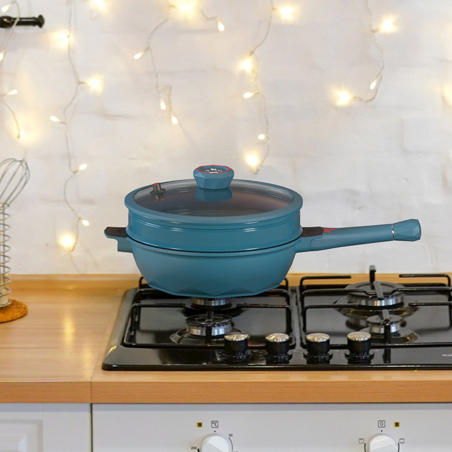 Large Nonstick Wok - 5 Quart Deep Pan with Lid and Steamer for Perfect Stir-Frying