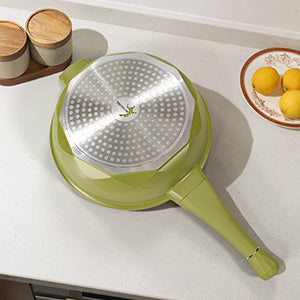 Large Nonstick Wok - 5 Quart Deep Pan with Lid and Steamer for Perfect Stir-Frying