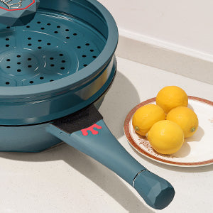 Large Nonstick Wok - 5 Quart Deep Pan with Lid and Steamer for Perfect Stir-Frying