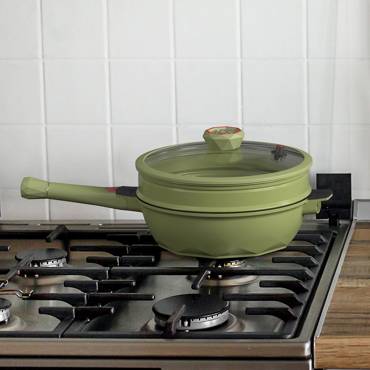 Large Nonstick Wok - 5 Quart Deep Pan with Lid and Steamer for Perfect Stir-Frying