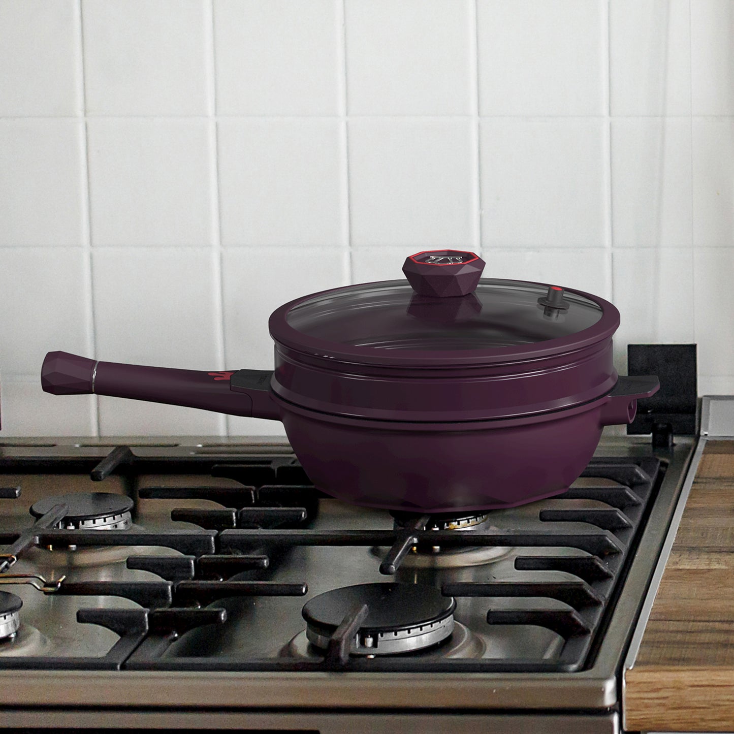 Large Nonstick Wok - 5 Quart Deep Pan with Lid and Steamer for Perfect Stir-Frying