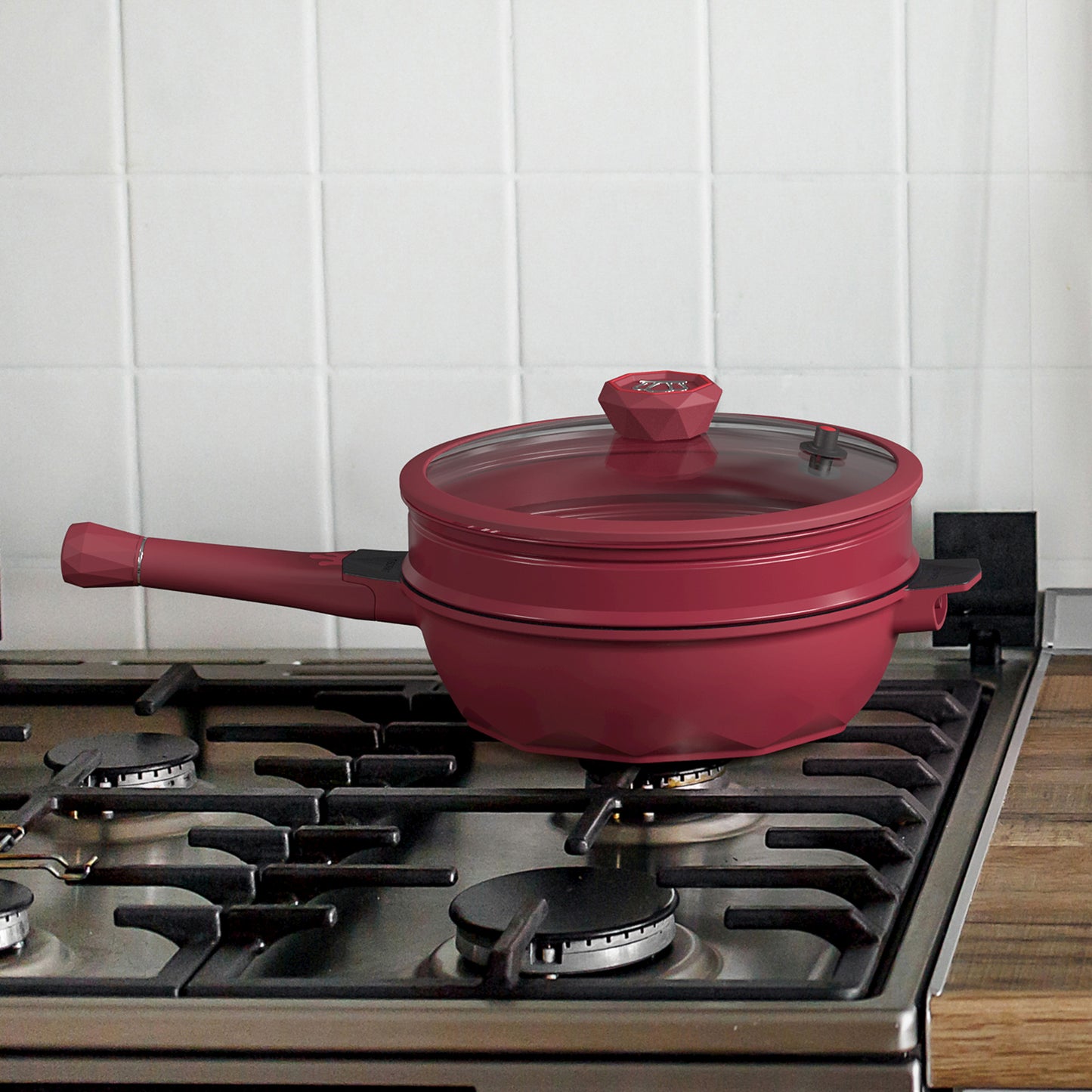 Large Nonstick Wok - 5 Quart Deep Pan with Lid and Steamer for Perfect Stir-Frying