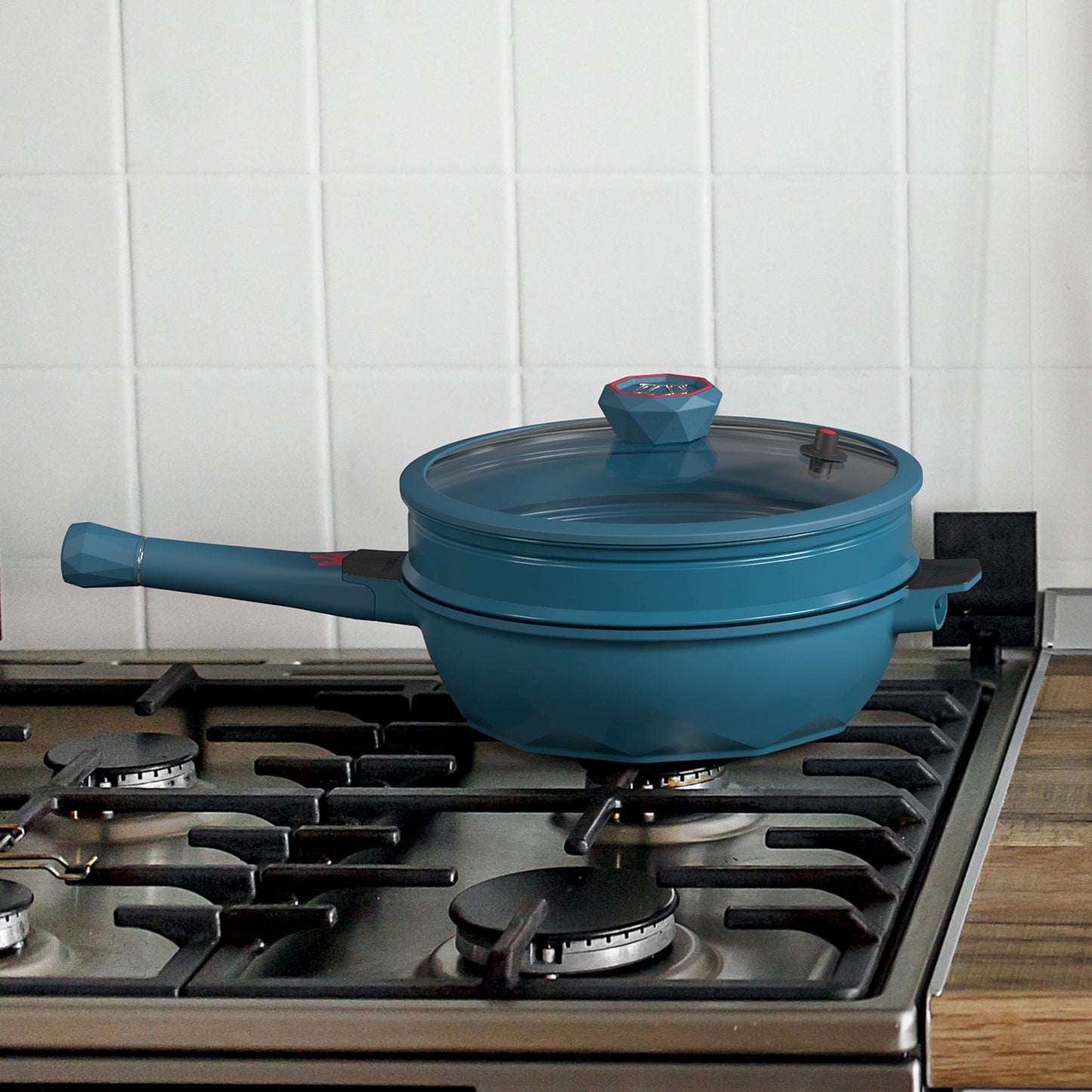 Large Nonstick Wok - 5 Quart Deep Pan with Lid and Steamer for Perfect Stir-Frying