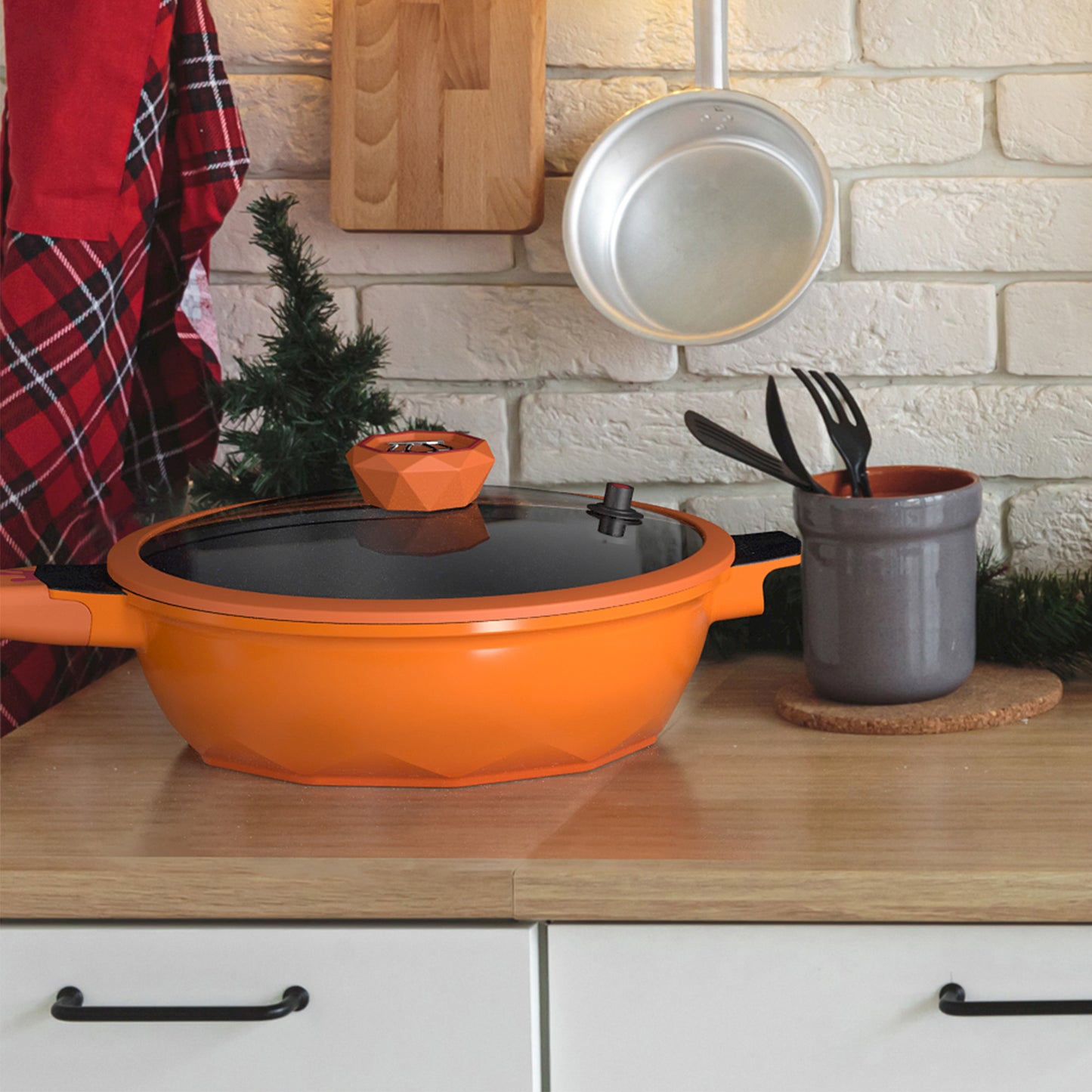 Large Nonstick Wok - 5 Quart Deep Pan with Lid and Steamer for Perfect Stir-Frying