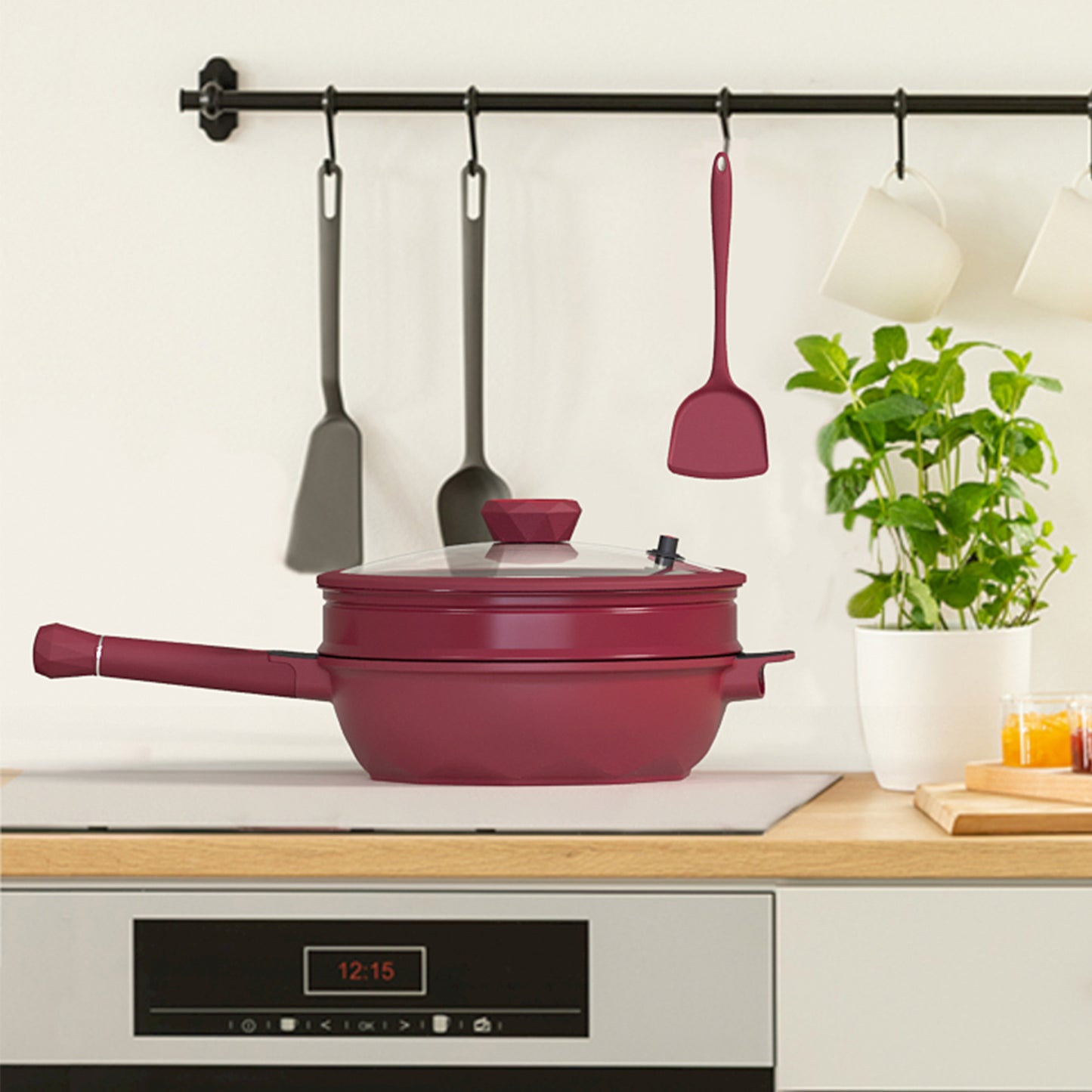 Large Nonstick Wok - 5 Quart Deep Pan with Lid and Steamer for Perfect Stir-Frying