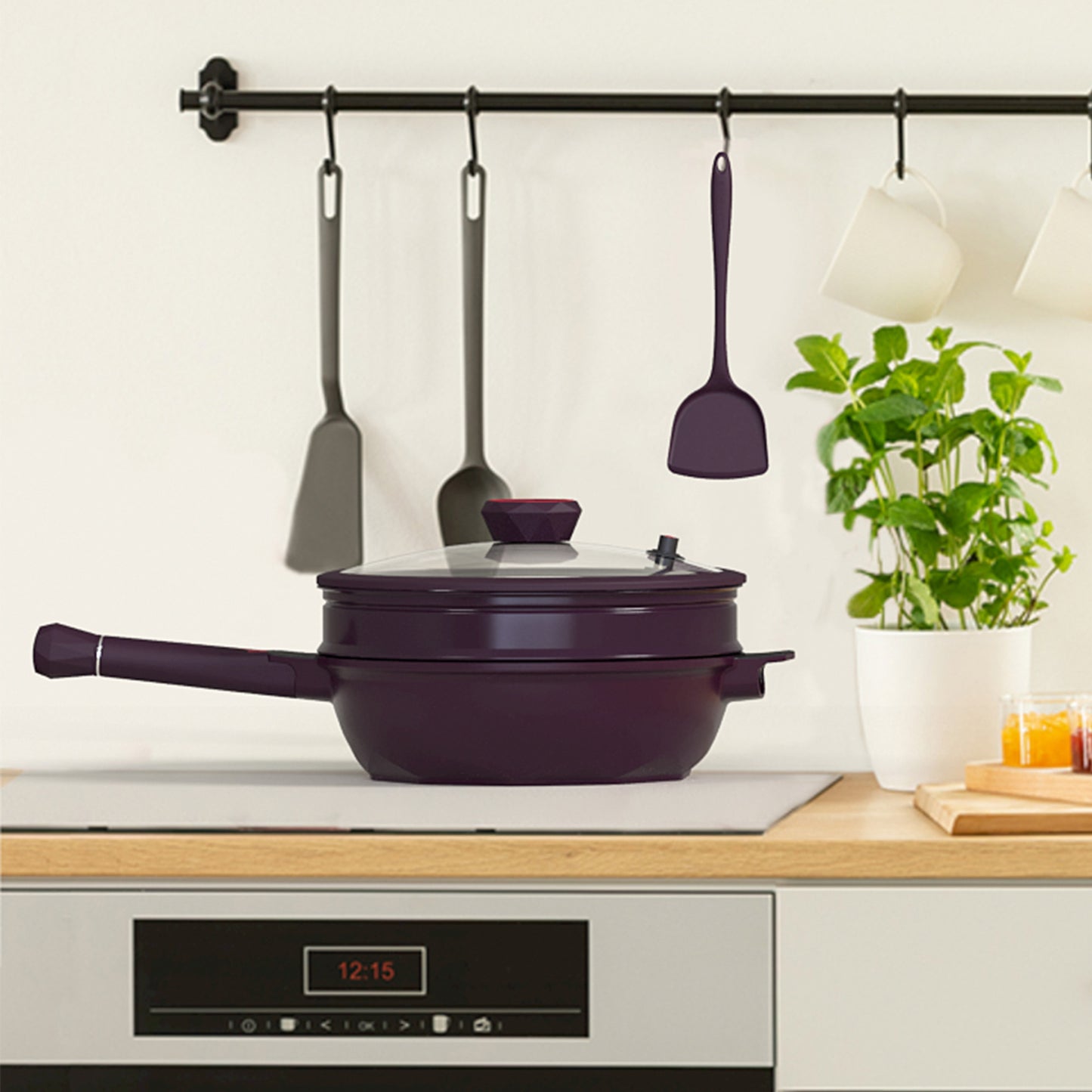 Large Nonstick Wok - 5 Quart Deep Pan with Lid and Steamer for Perfect Stir-Frying
