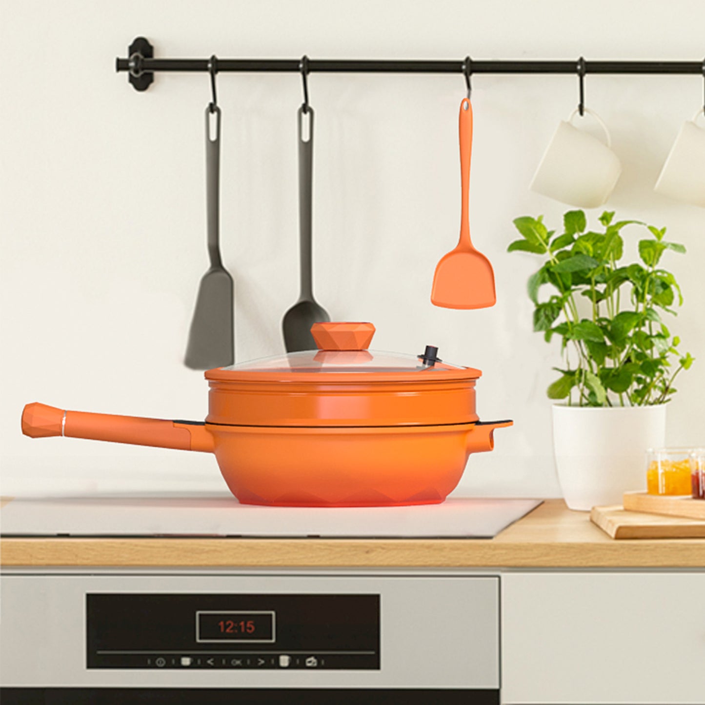 Large Nonstick Wok - 5 Quart Deep Pan with Lid and Steamer for Perfect Stir-Frying