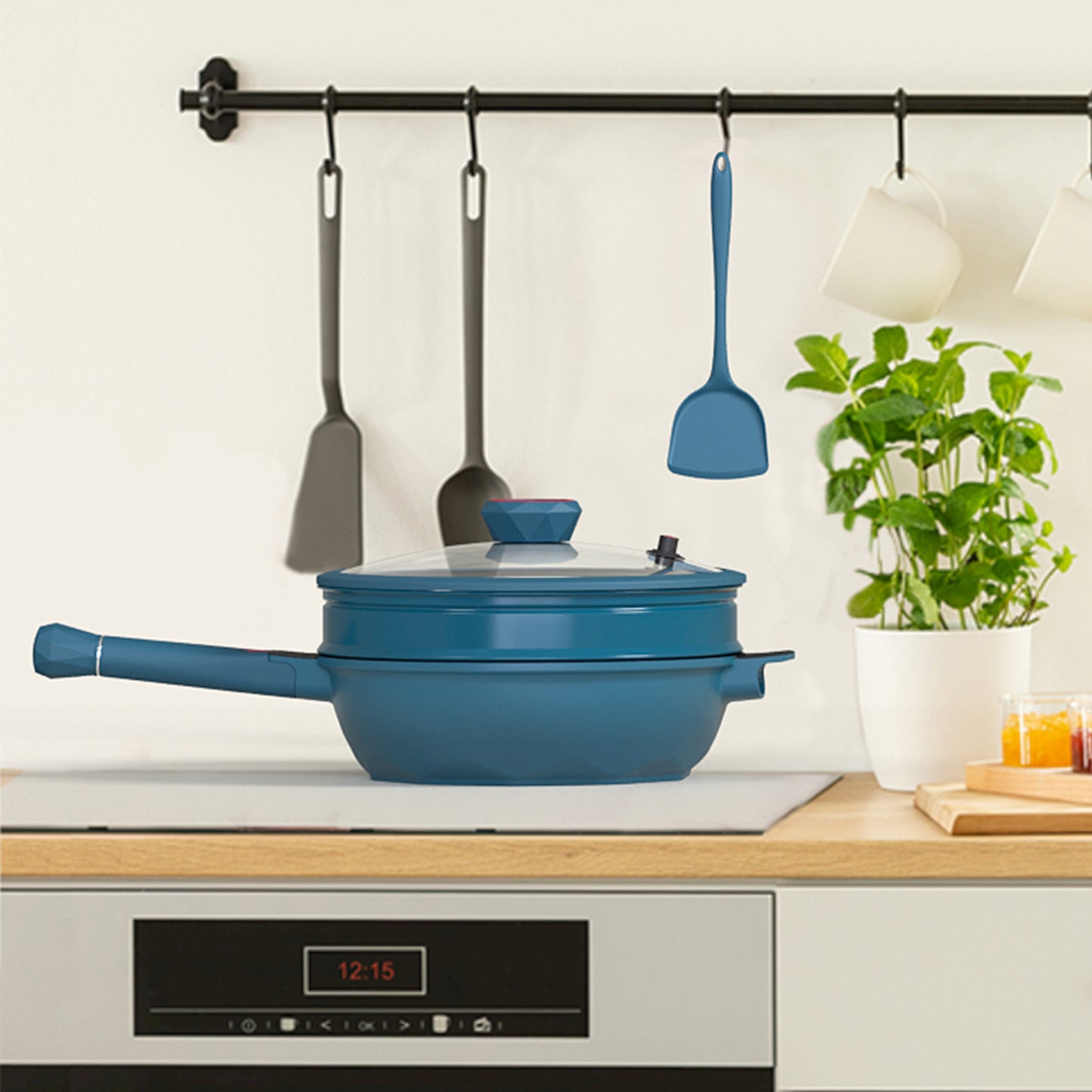 Large Nonstick Wok - 5 Quart Deep Pan with Lid and Steamer for Perfect Stir-Frying