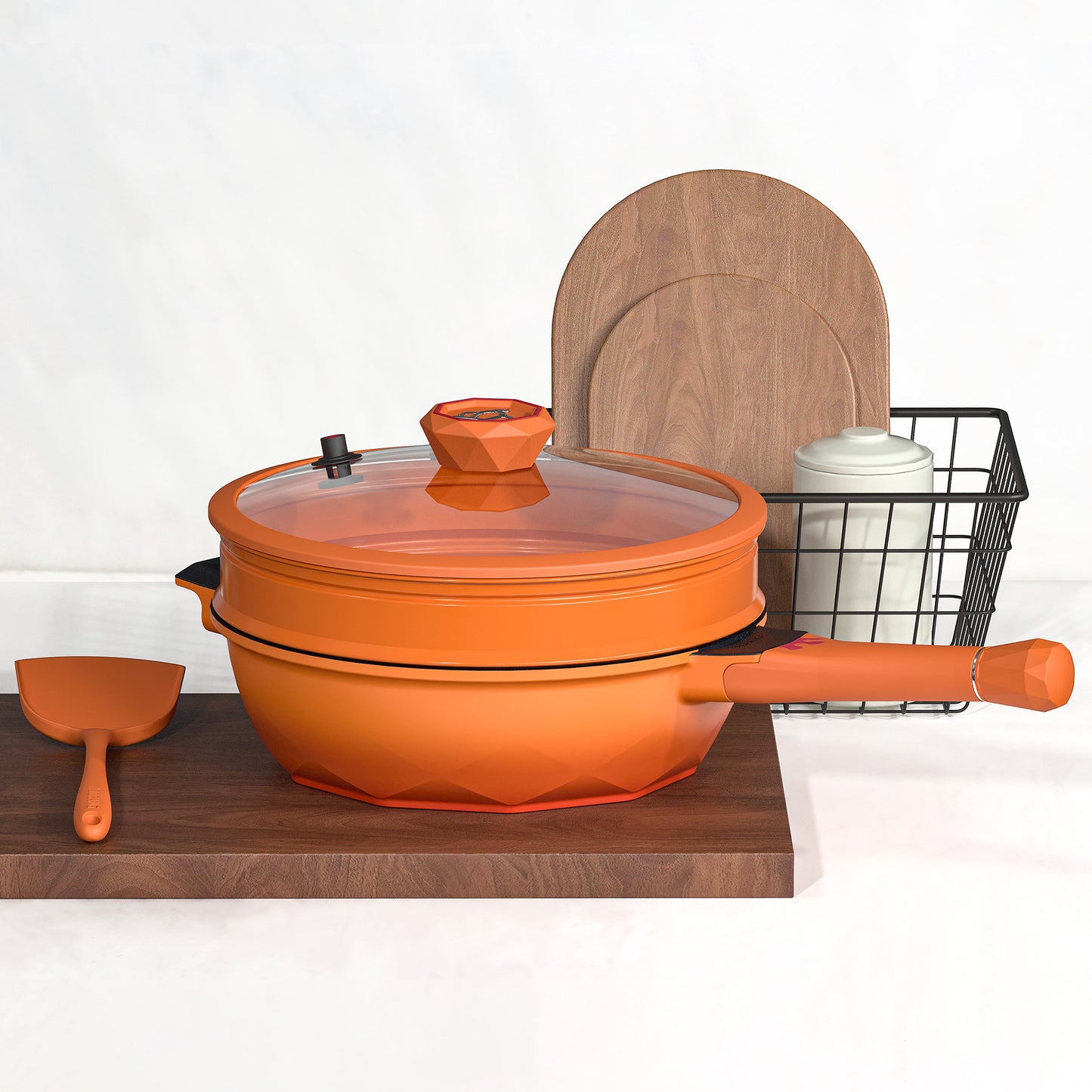 Large Nonstick Wok - 5 Quart Deep Pan with Lid and Steamer for Perfect Stir-Frying