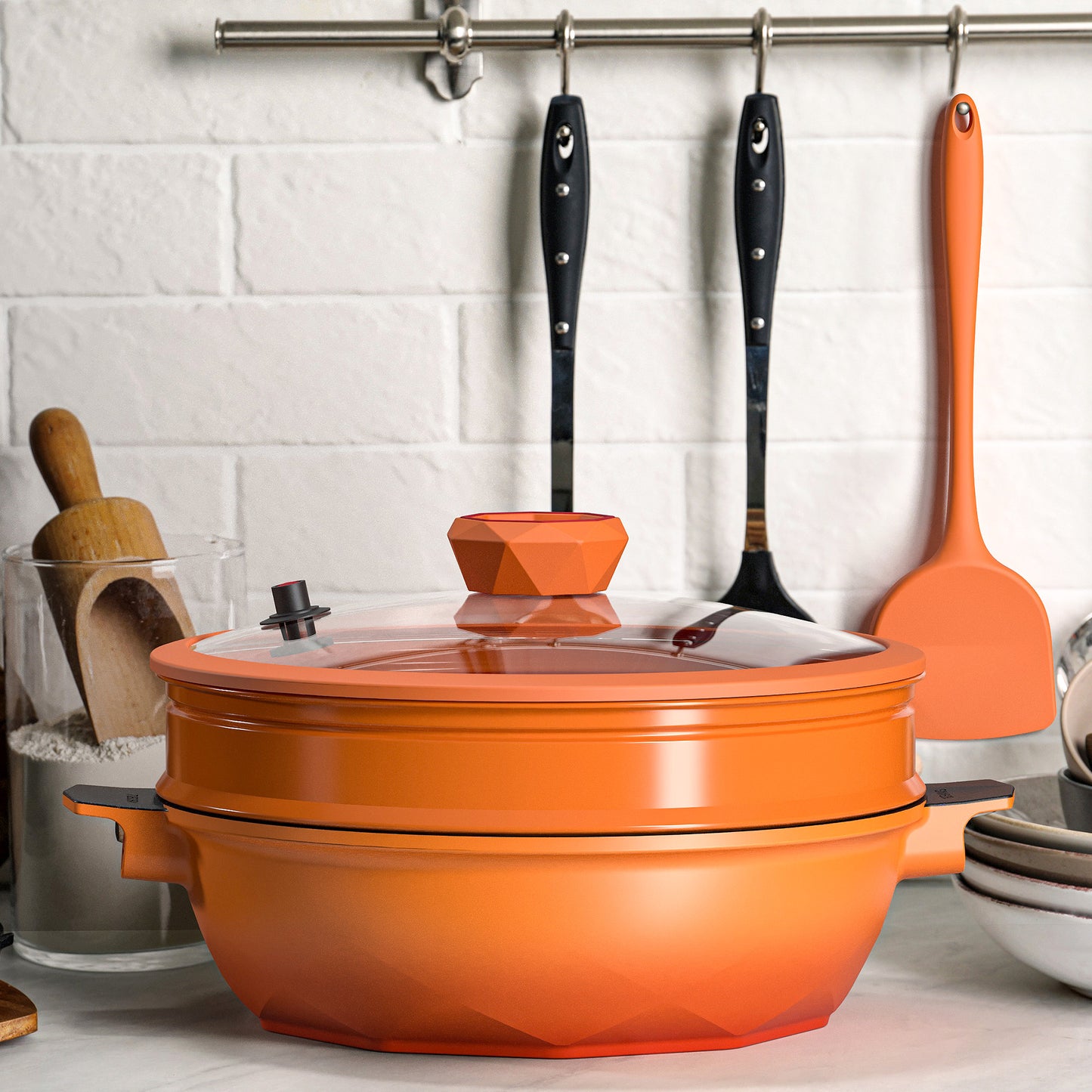 Large Nonstick Wok - 5 Quart Deep Pan with Lid and Steamer for Perfect Stir-Frying
