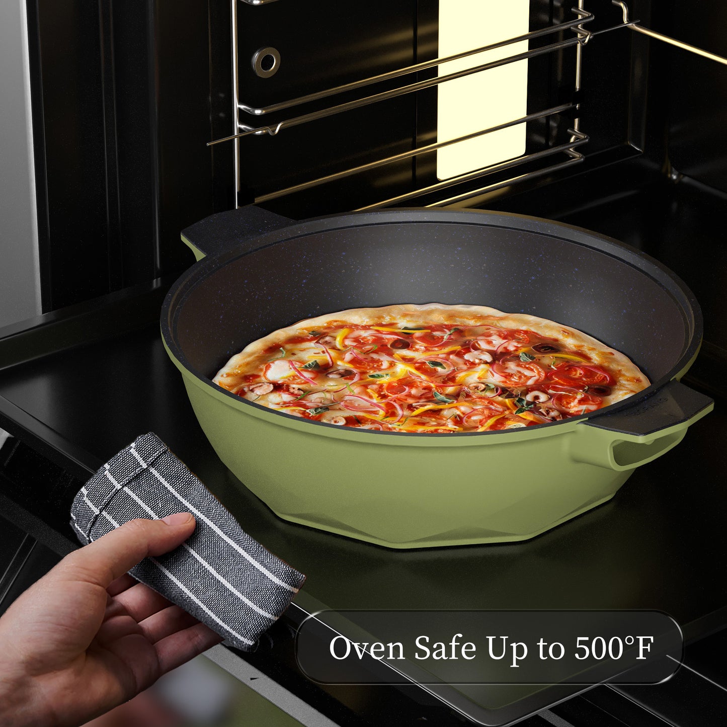 Large Nonstick Wok - 5 Quart Deep Pan with Lid and Steamer for Perfect Stir-Frying