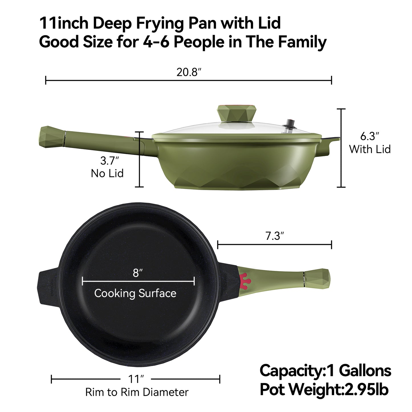 Large Nonstick Wok - 5 Quart Deep Pan with Lid and Steamer for Perfect Stir-Frying